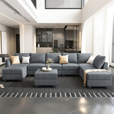 Tremee U-shaped Modular Sectional Sofa with Chaise