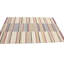 Tapis moderne multicolore rayé 5 x 8 touffeté à la main