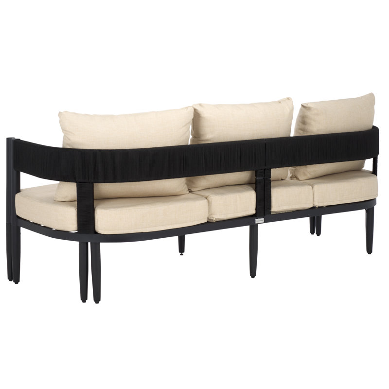 Viola 77.56'' Metal Outdoor Patio Sofa, Taupe