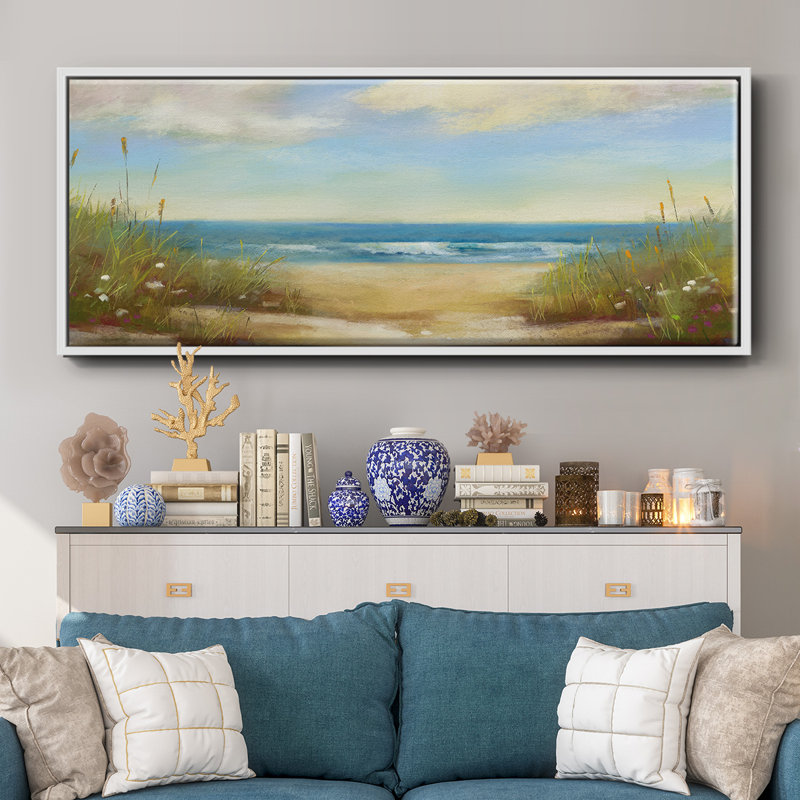 Serenity I- Framed Canvas, 12" H x 30" W