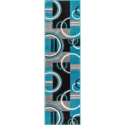 Shaliya Galaxy Waves Blue Modern Rug