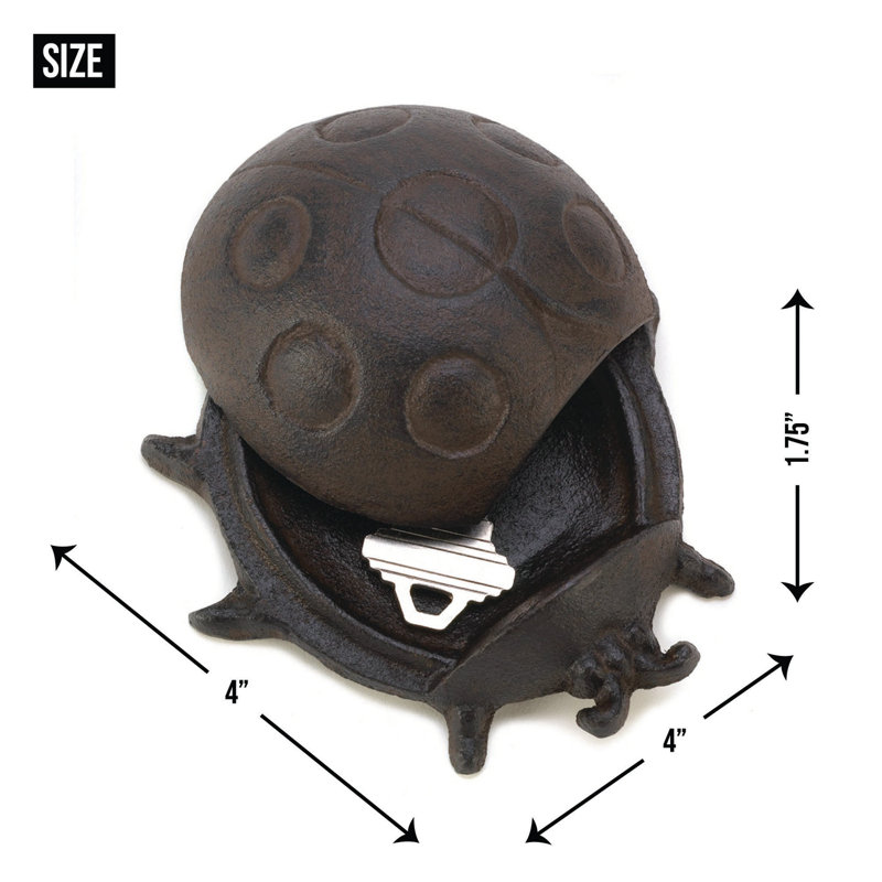 Cast Iron Ladybug Key Hider | Hidden Garden Spare Key Safe