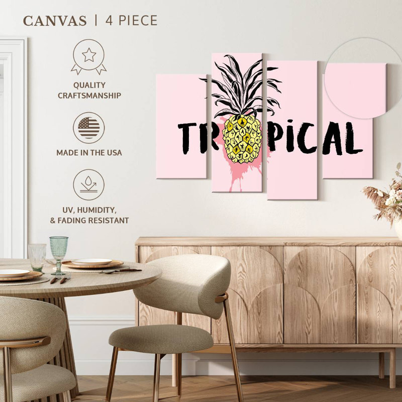 Yarlin Pineapple Typography, 32" H x 52" W