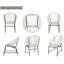 Ensemble de conversation en rotin blanc 4 pièces avec table en bois d'acacia - causeuse + 2 chaises + table basse carrée pour patio / terrasse / jardin-130603013