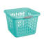 (Paquet de 4) Panier à linge carré en plastique 1,5 boisseau, adulte, bleu sarcelle