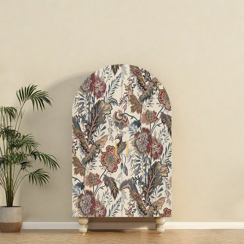 Garde-robe de rangement rétro American Light, Blanc / multicolore