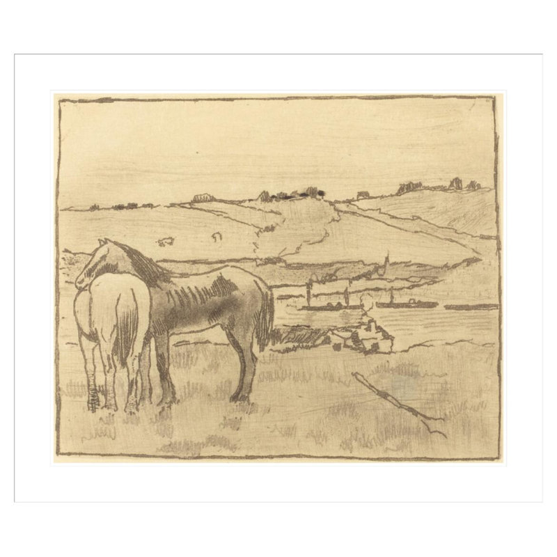 Chevaux dans la prairie par Edgar Degas, H 33,5 po x l 39,18 po