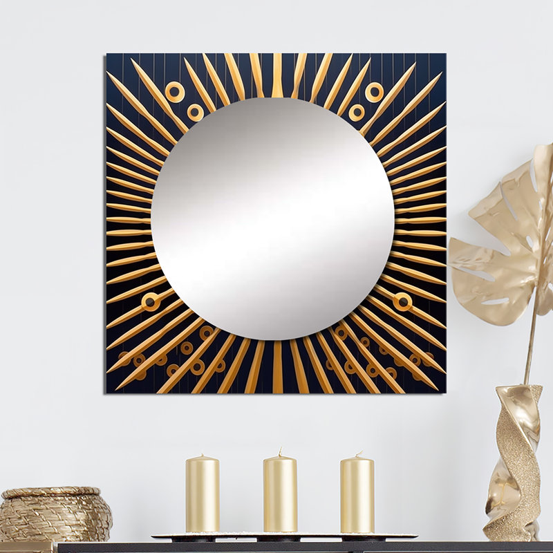 Laleh - Miroir carré moderne pour décoration murale, 36 po x 36 po