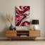 Abstrait fluide, art mural en métal rouge 24-334407403