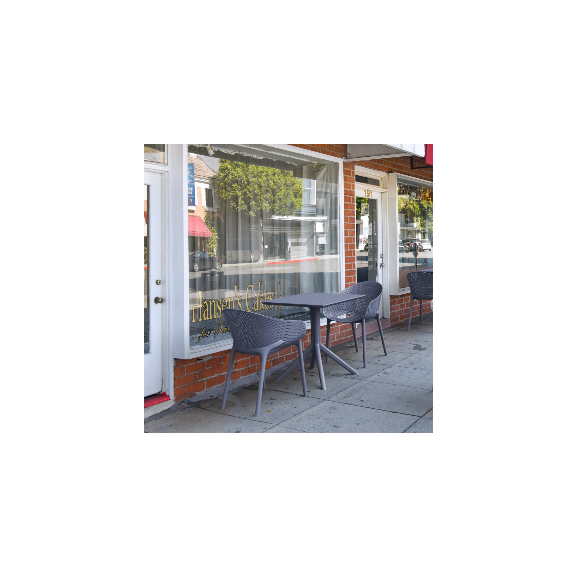 Farrah Square 2 - Person Bistro Set, Dark Gray