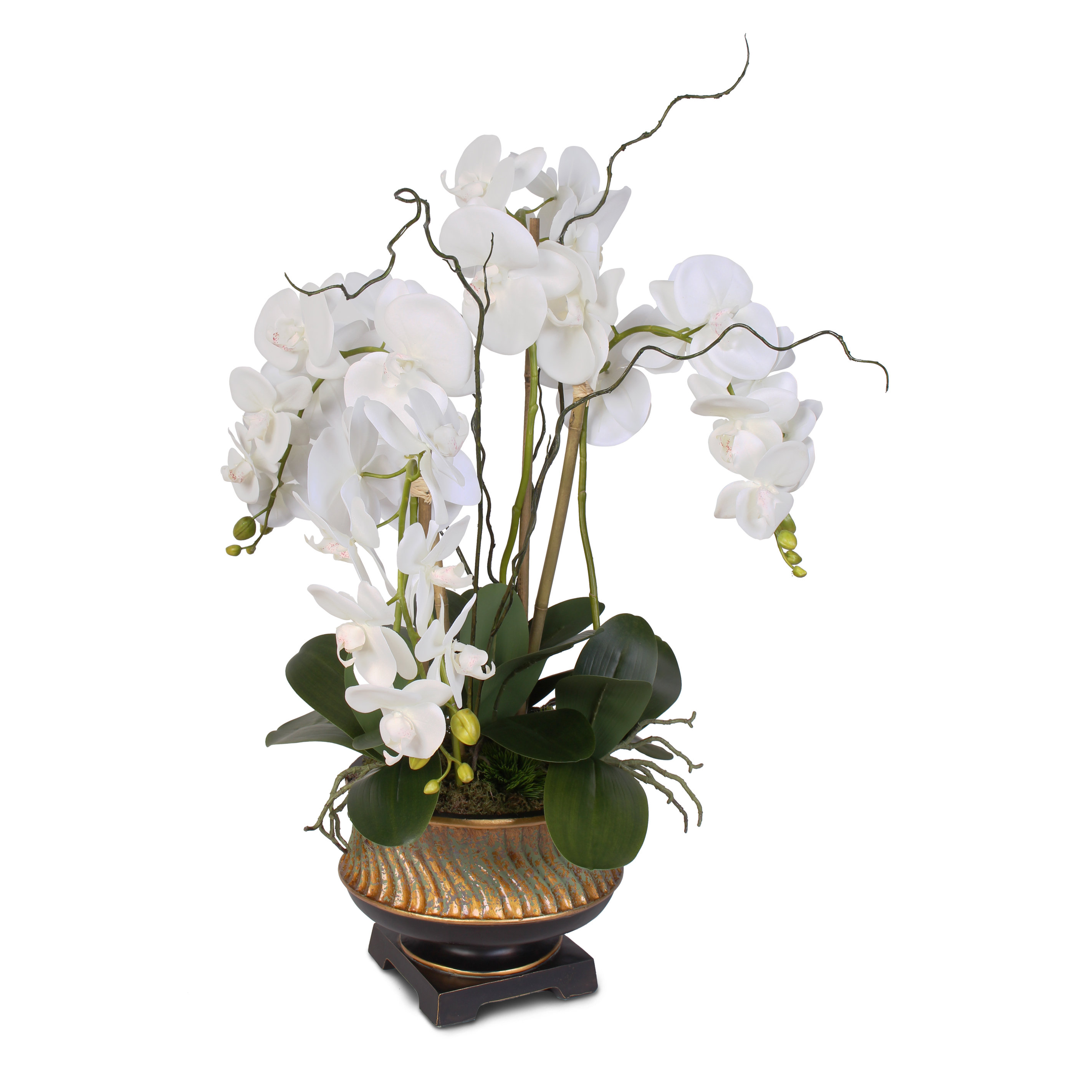 Astoria Grand Chic Orchid Nestled Floral Arrangement in Vase | Wayfair