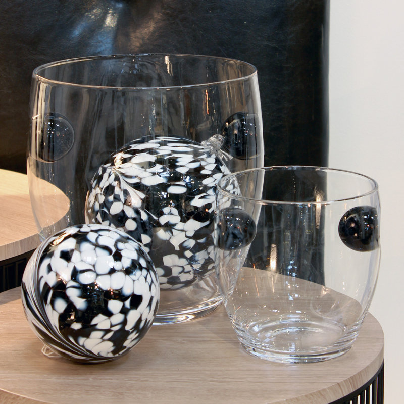 Aizo Handmade Glass Table Vase, 23cm H x 22cm L x 22cm W