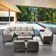 Ingvald Wicker 11 - Person Modular Patio Conversation Sets with Cushions