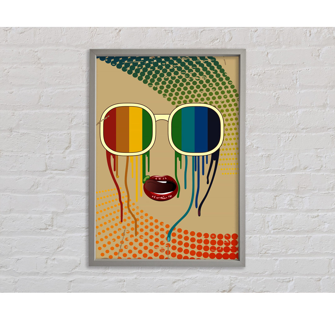 Funky Rainbow Sunglasses - Einzelbildrahmen Kunstdrucke auf Leinwand