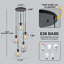 Luminaire suspendu grappe noir mat à 5 lumières Concow