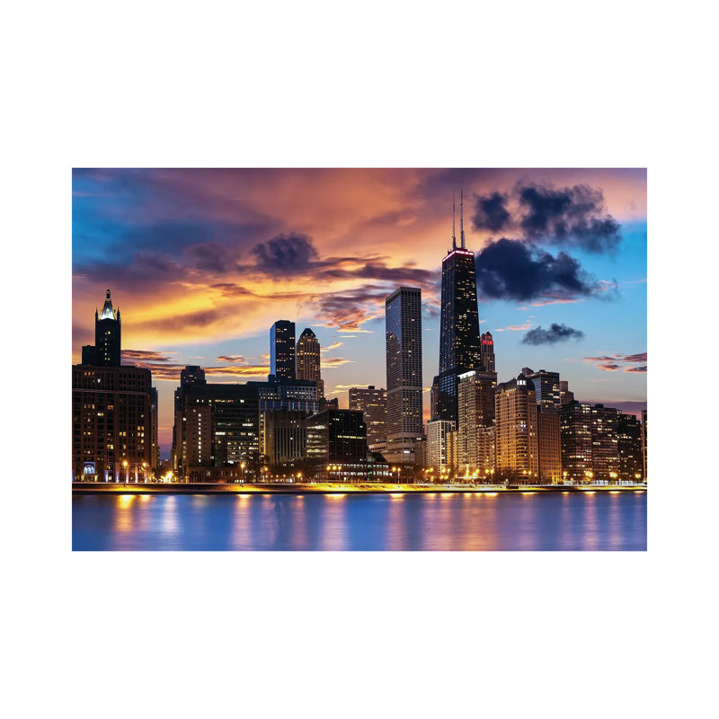 Chicago Skyline by Paul Rommer iCanvas, Wrapped Canvas, 8" H x 12" W x 0.75" D