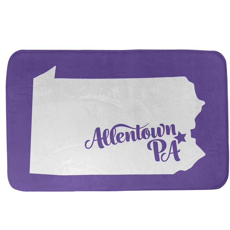 Tapis pour salle de bain allentown pennsylvanie, l 17 po x L 21 po, Mauve, Allentown, Pennsylvanie