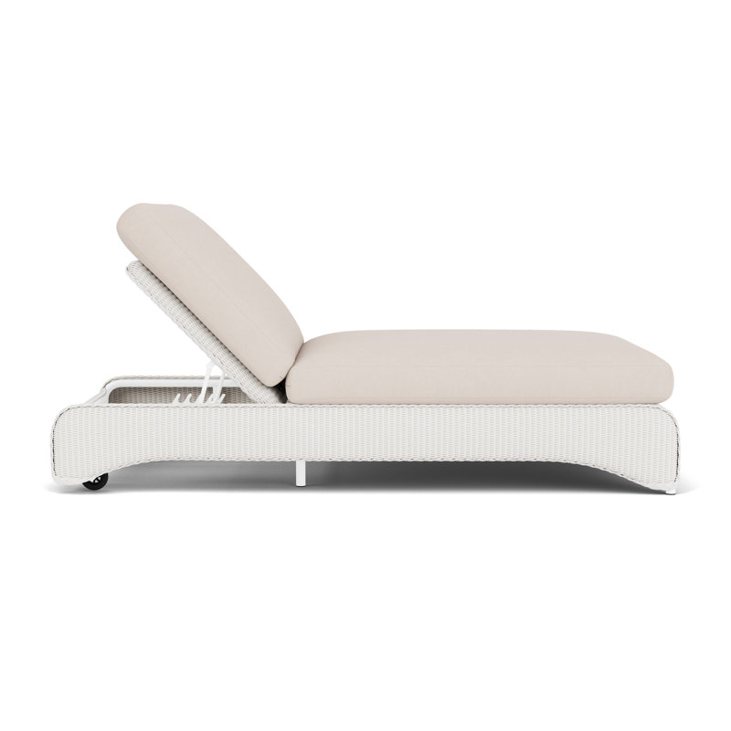 Universal Loom Accessories Outdoor Chaise Lounge, Canvas Birdseye Sunbrella® Canvas, White