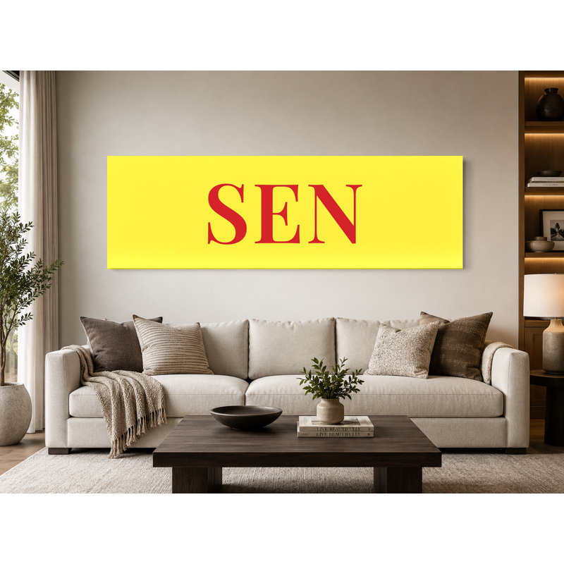 Drapeau du Sénégal, monogramme diamant de luxe — Vert, jaune, rouge — Toile panoramique, H 20 po x l 60 po