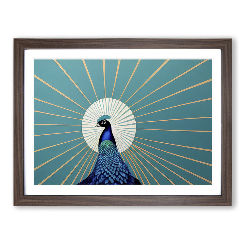 Abstract - Single Picture Frame Print, 46cm H x 64cm W x 2cm D, Walnut Framed