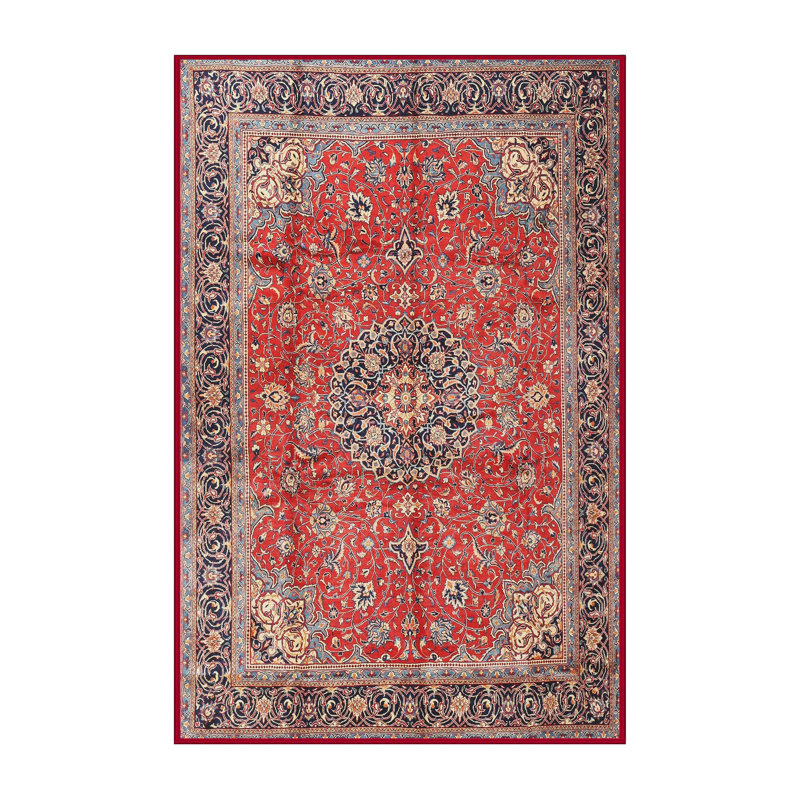 Tapis traditionnel rouge / noir Etalle, Rectangle 2 pi x 5 pi