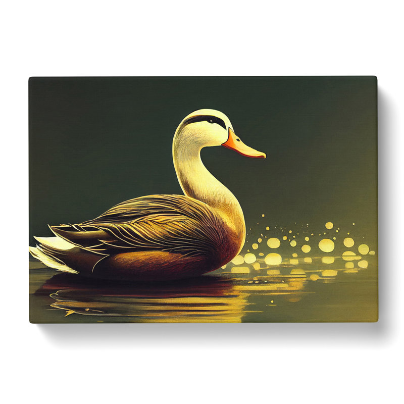 Luminous Duck - Wrapped Canvas Painting, 35cm H x 50cm W x 3cm D
