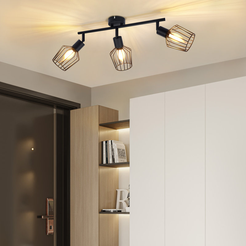 Chatal 3-light Spotlight E14 black swivelling 350, Black