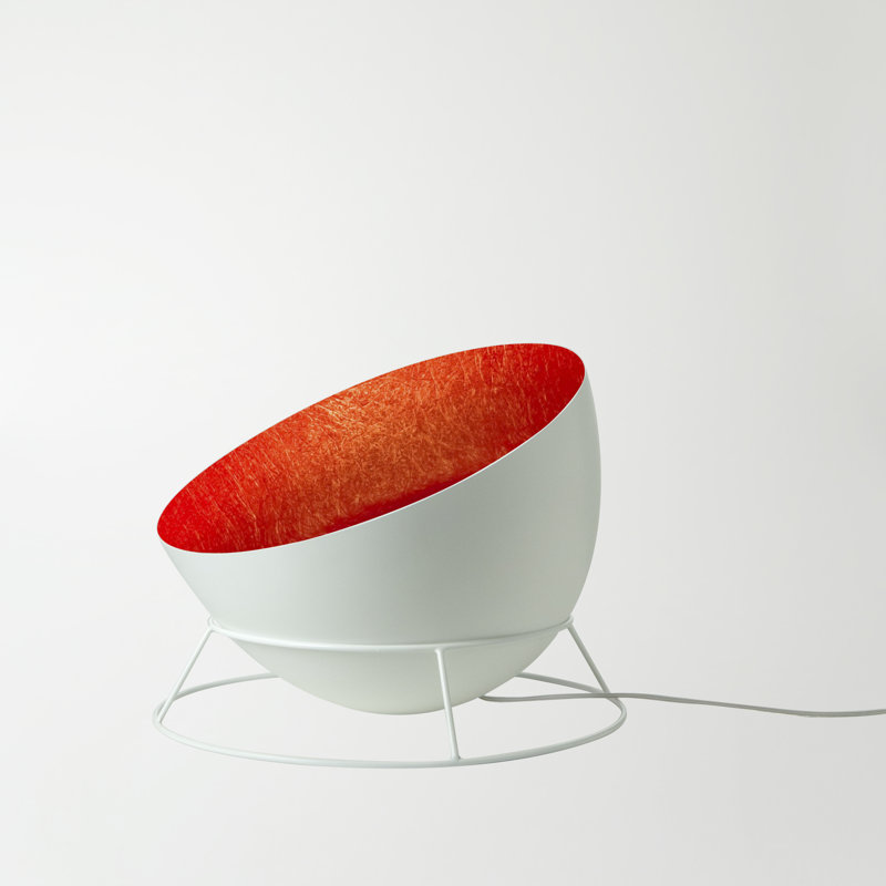 Luna 27.5cm Novelty Floor Lamp, White, White/Red