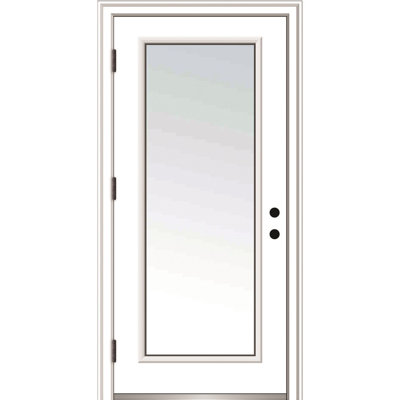 Clear Glass 80'' Flush Fiberglass Front Entry Doors