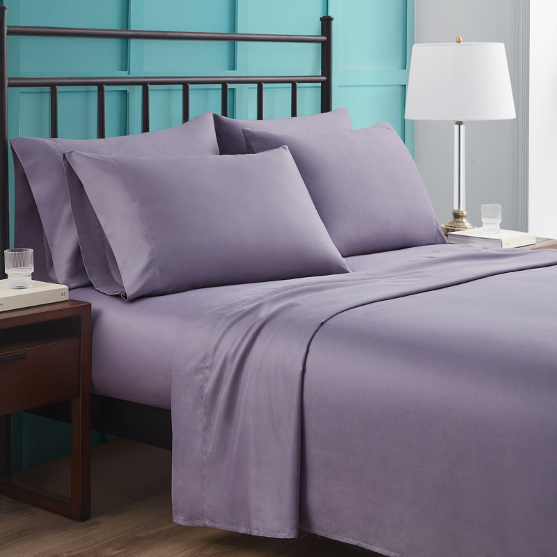 Cotton Blend Sheet Set, Twin Sheet Set + 1 Fitted Sheet + 2 Pillowcases, Blue