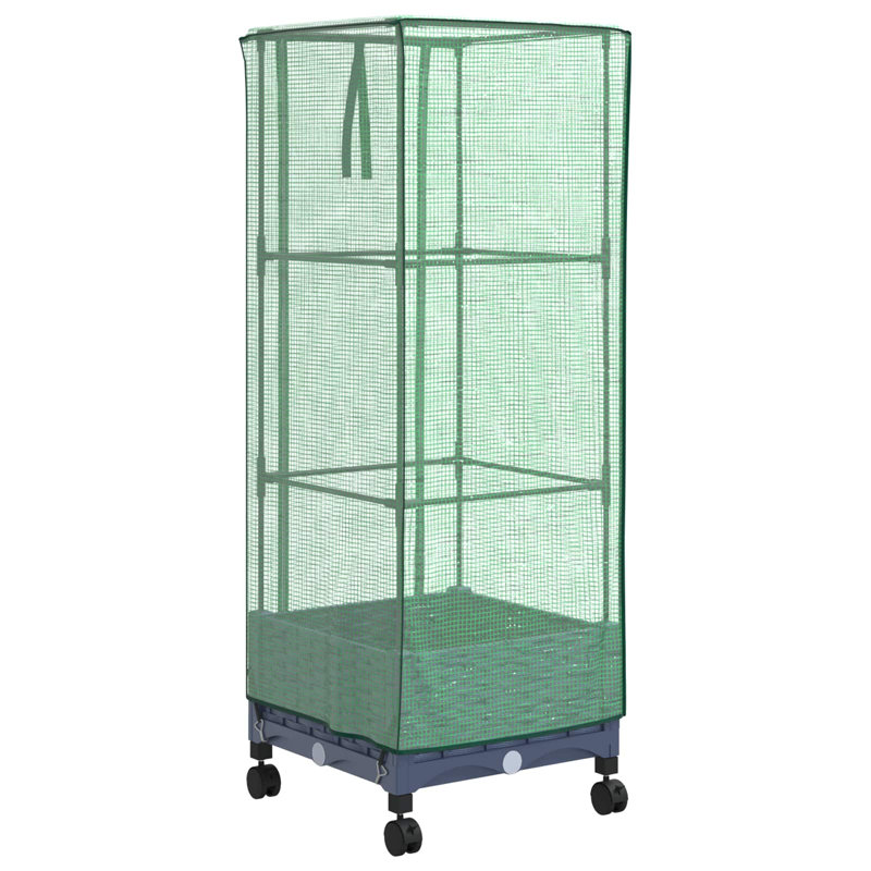 Elevated Planter, 129cm H x 40cm W x 40cm D, Blue Grey