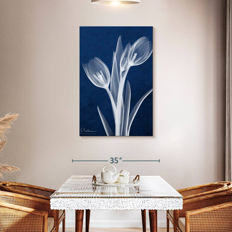 Harnek Indigo Tulips I, 45" H x 30" W