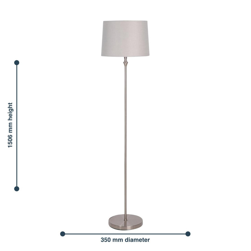 Edbert 150.6cm Traditional Floor Lamp Set, Antique Brass, Cream