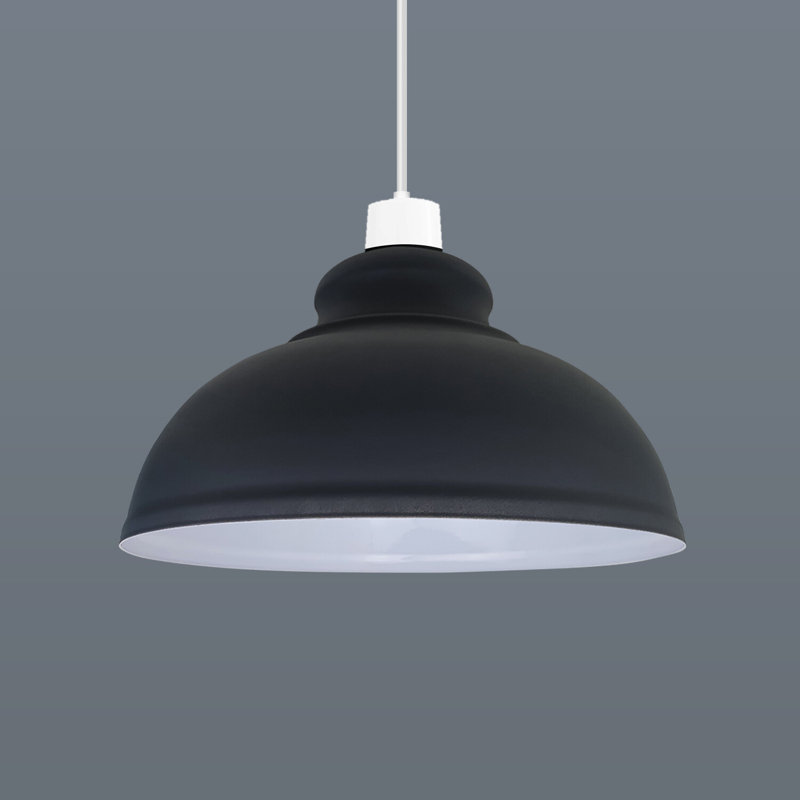 17cm H Metal Dome Lamp Shade, Grey