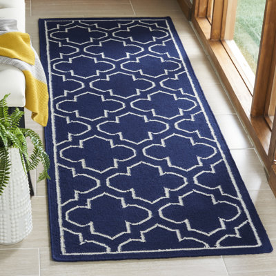 Tapis géométrique tissé à la main à motif banane en soie / laine / coton Rodgers