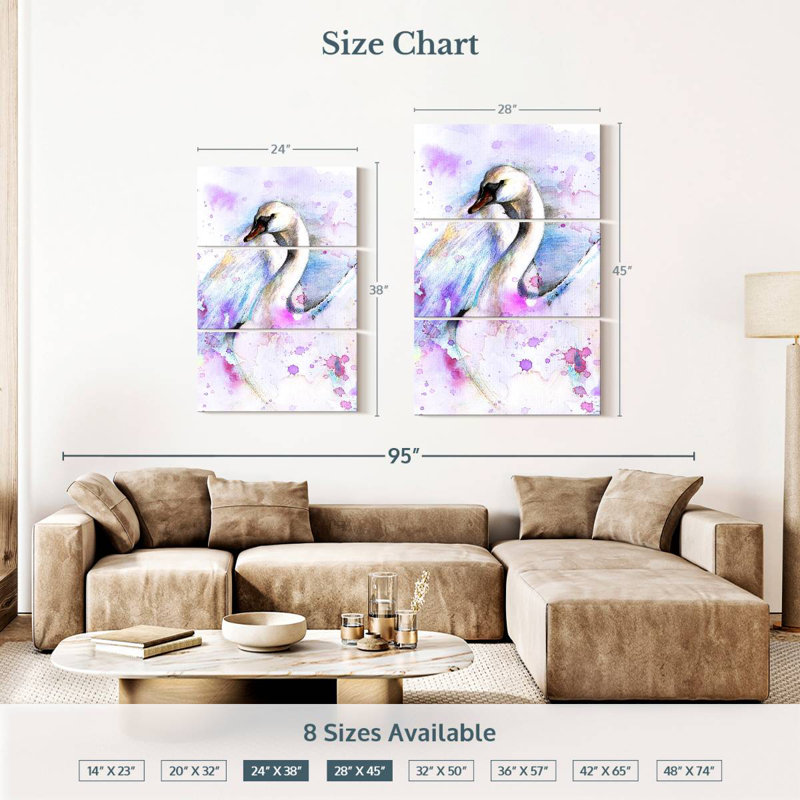 Brampt Abstract Swan, 38" H x 24" W