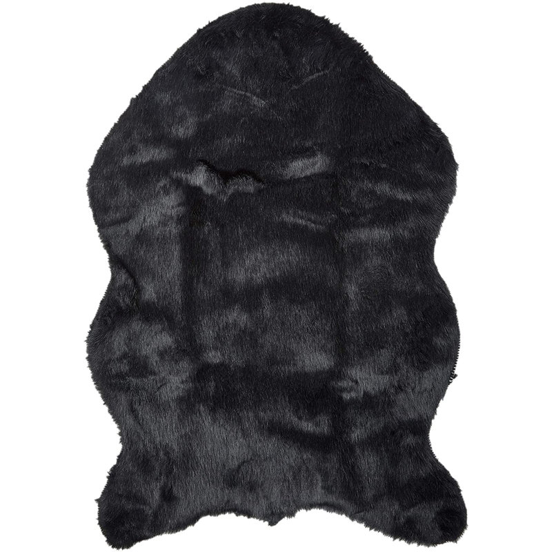 Tapis noir à poils longs Nella