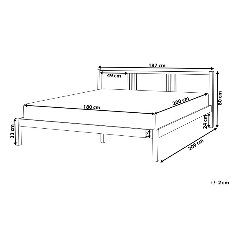 Kinch Solid Wood Bed, Super King (6'), White