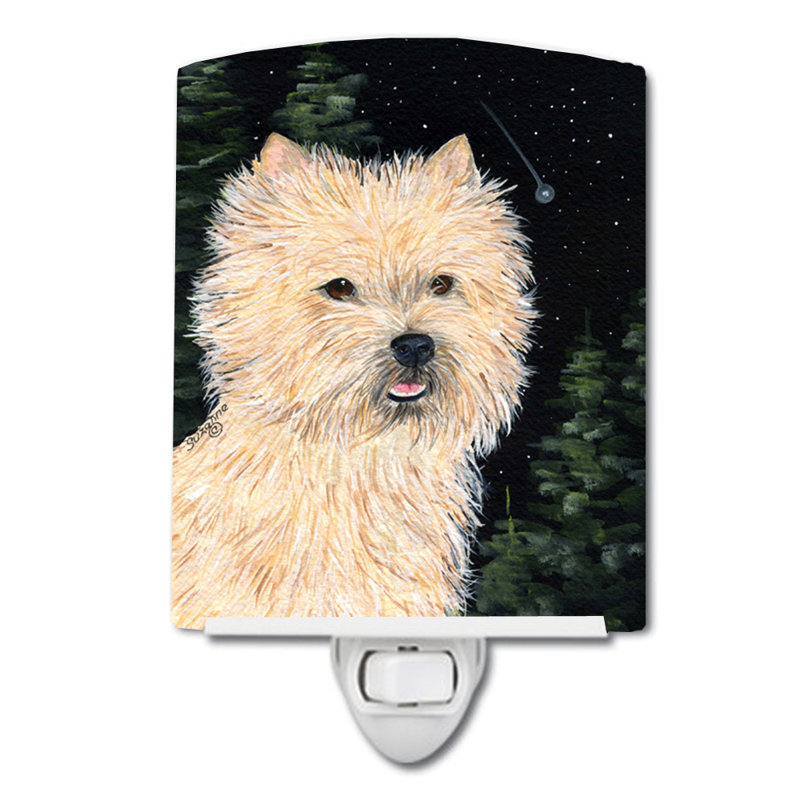 Starry Cairn Terrier Ceramic Night Light