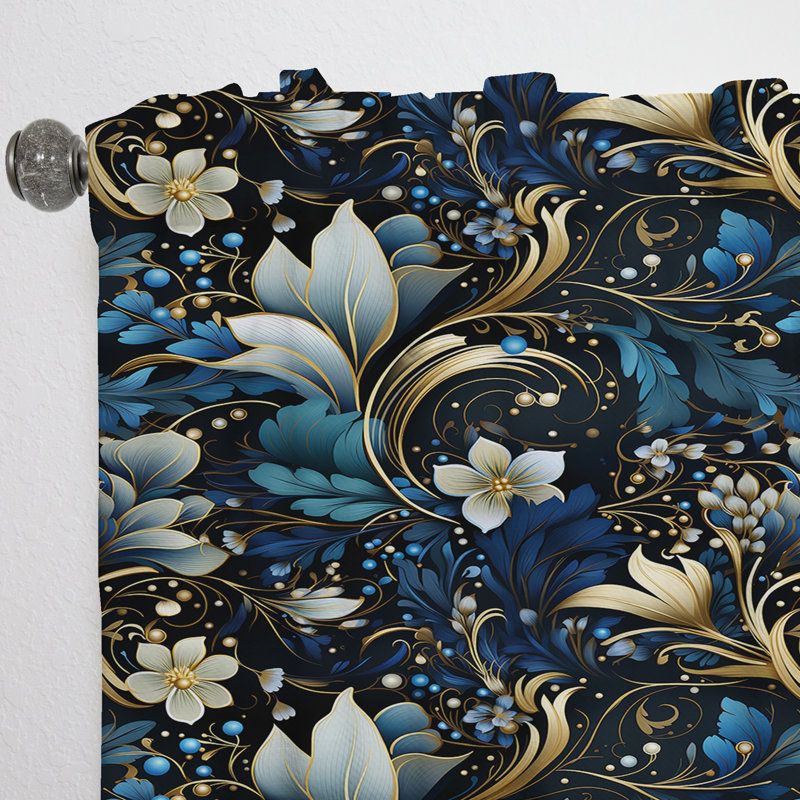 Victorian Elegance Paisley Motif - Rideau floral, L 52 po x L 84 po