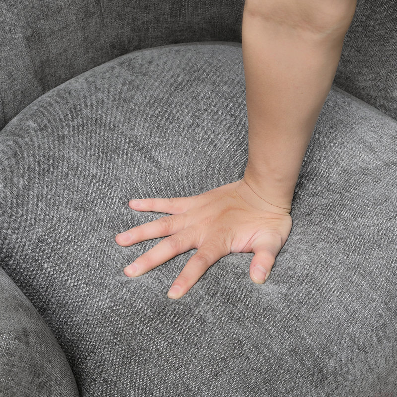 Fauteuil d'appoint rembourré en tissu 1pc, Gris anthracite
