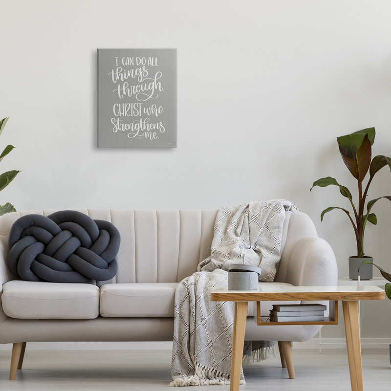 «Can Do All Things Through Christ», Toile tendue, H 20 po x l 16 po x P 1,5 po
