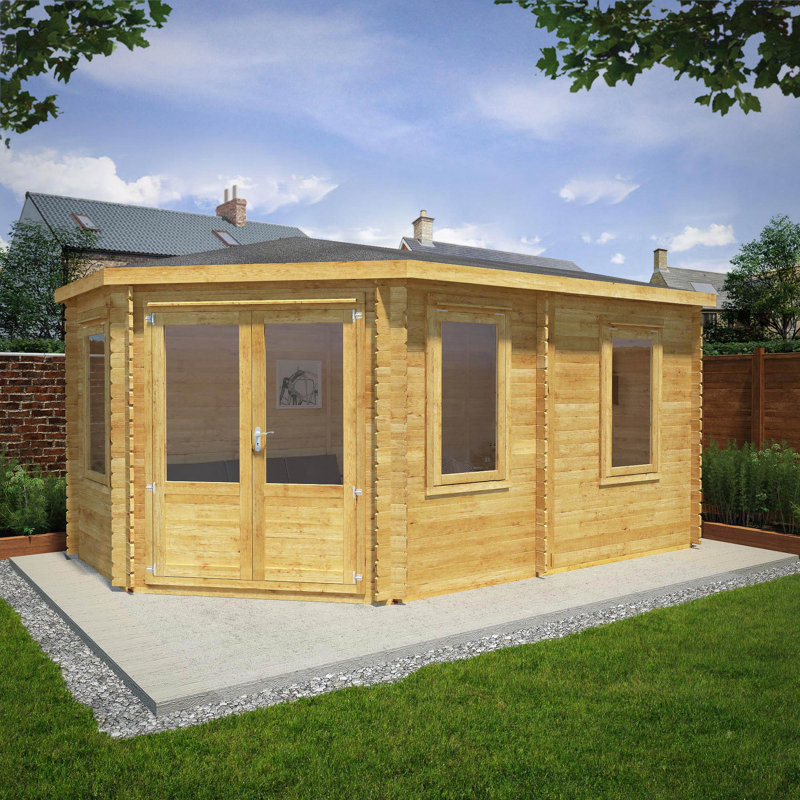 Mercia 16ft x 10ft Corner Lodge Grande Log Cabin (28mm)