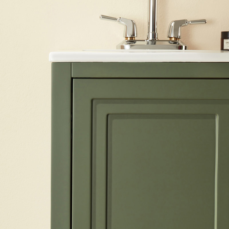 Meuble-lavabo simple autoportant de 18 po entièrement assemblé avec plateau