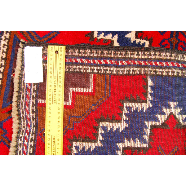 Elmer Library Rug Latitude Vive Elmer Handmade Kilim Wool Red/Navy Blue Rug | Wayfair.ie