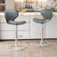 HDHNBA Set Of 2 Height Adjustable Swivel Bar Stools Waterproof PU Leather Ergonomic Backrest Footrest-1346590227
