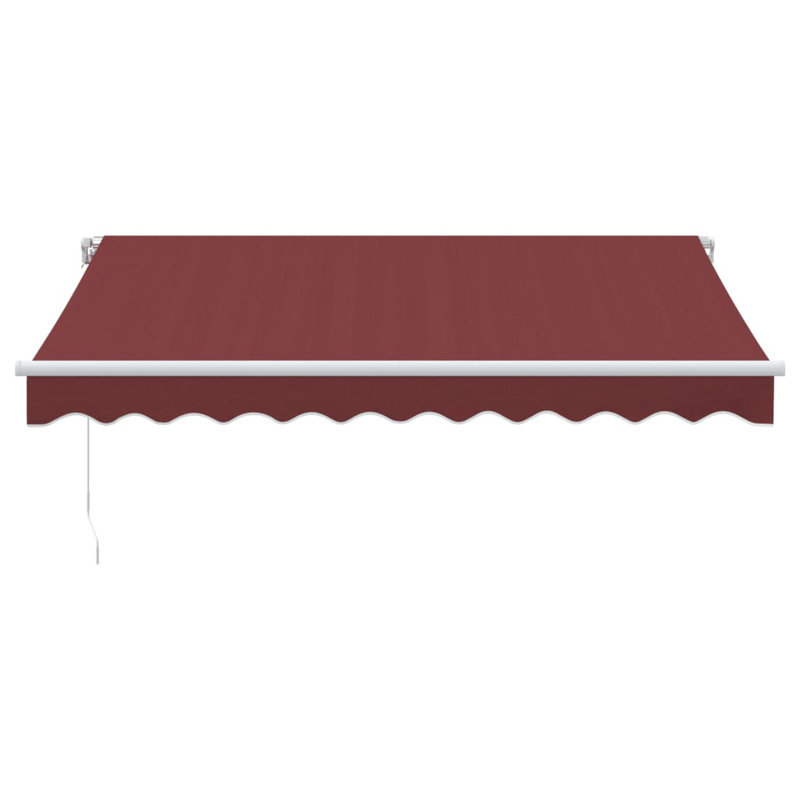 Manual Retractable Awning With LED, Burgundy/White, 300cm W x 250cm D