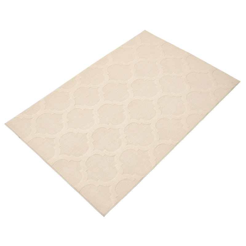 Ensemble de tapis beige marocain Jullie, Rectangle 5 pi 3 po x 7 pi 7 po