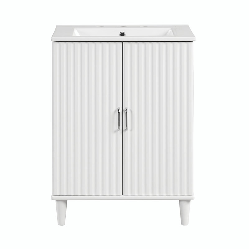 Ensemble de meuble-lavabo simple 24 po avec plateau en céramique Tameyah