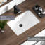Lavabo de salle de bain rectangulaire en céramique vitrifiée pour salle de bain Durable